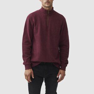 Rodd & Gunn Alton Ave Sweatshirt Mens 2XL Berry Long Sleeve 1/4 Zip Pullover XXL